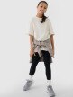 mini: Dziewczęcy t-shirt oversize 4F 4FJWSS25TTSHF1851 - beżowy (5)