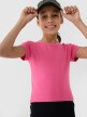mini: Dziewczęcy top basic t-shirt 4F 4FJWSS25TTSHF1852 - różowy (2)