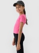 mini: Dziewczęcy top basic t-shirt 4F 4FJWSS25TTSHF1852 - różowy (3)
