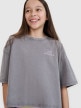 mini: Dziewczęcy t-shirt crop top z nadrukiem 4F 4FJWSS25TTSHF1868 - szary (2)