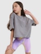 mini: Dziewczęcy t-shirt crop top z nadrukiem 4F 4FJWSS25TTSHF1868 - szary (1)