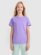  4F JUNIOR Dziewczęcy tshirt z nadrukiem 4F 4FJWSS25TTSHF2176  fioletowy Fioletowy
