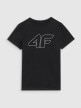  4F JUNIOR Dziewczęcy tshirt z nadrukiem 4F 4FJWSS25TTSHF2176  czarny Czarny