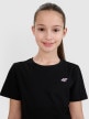 mini: Dziewczęcy t-shirt basic 4F 4FJWSS25TTSHF2177 - czarny (2)
