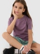 mini: Dziewczęcy t-shirt basic 4F 4FJWSS25TTSHF2177 - fioletowy (3)