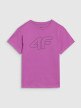mini: Dziewczęcy t-shirt z nadrukiem 4F 4FJWSS25TTSHF2327 - fioletowy (6)