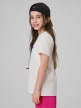 mini: Dziewczęcy t-shirt z nadrukiem 4F 4FJWSS26TTSHF2885 - kremowy (3)