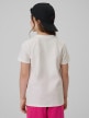 mini: Dziewczęcy t-shirt z nadrukiem 4F 4FJWSS26TTSHF2885 - kremowy (6)