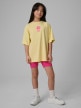 mini: Dziewczęcy t-shirt z nadrukiem 4F 4FJWSS26TTSHF2940 - żółty (5)