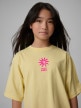 mini: Dziewczęcy t-shirt z nadrukiem 4F 4FJWSS26TTSHF2940 - żółty (4)