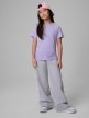 mini: Dziewczęcy t-shirt bez nadruku 4F 4FJWSS26TTSHF3003 - fioletowy (5)