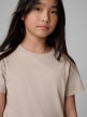 mini: Dziewczęcy t-shirt bez nadruku 4F 4FJWSS26TTSHF3003 - beżowy (4)
