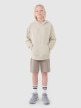 mini: Chłopięca bluza dresowa nierozpinana z kapturem 4F 4FJWSS25TSWSM1712 - beżowa (2)