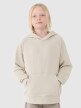 mini: Chłopięca bluza dresowa nierozpinana z kapturem 4F 4FJWSS25TSWSM1712 - beżowa (1)