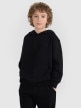 mini: Chłopięca bluza dresowa nierozpinana z kapturem 4F 4FJRMM00TSWSM2482 - czarna (1)