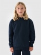 mini: Chłopięca bluza dresowa nierozpinana z kapturem 4F 4FJWMM00TSWSM1860 - granatowa (1)
