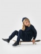 mini: Chłopięca bluza dresowa nierozpinana z kapturem 4F 4FJWMM00TSWSM1860 - granatowa (2)
