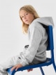 mini: Chłopięca bluza dresowa nierozpinana z kapturem 4F 4FJWMM00TSWSM1860 - szara (5)
