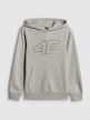 mini: Chłopięca bluza nierozpinana z kapturem 4F 4FJRSS26TSWSM2748 - szara (1)