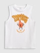 mini: Chłopięca koszulka bez rękawów z nadrukiem 4F 4FJWSS26TSLEM295 - biała (5)