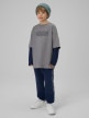 mini: Chłopięcy longsleeve z nadrukiem 4F 4FJRSS26TLONM631 - szary (5)