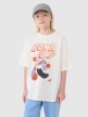 mini: Chłopięcy t-shirt oversize z nadrukiem 4F 4FJASAW24TTSHM2596 - biały (1)