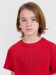 mini: Chłopięcy t-shirt oversize z nadrukiem 4F 4FJWSS25TTSHM2325 - czerwony (3)