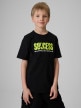  4F JUNIOR Chłopięcy tshirt z nadrukiem 4F 4FJRSS26TTSHM3859  czarny Czarny
