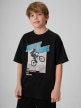 mini: Chłopięcy t-shirt z nadrukiem 4F 4FJRSS26TTSHM4169 - czarny (1)