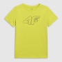 mini: Chłopięcy t-shirt z nadrukiem 4F 4FJWAW25TTSHM2417 - żółty (8)