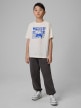 mini: Chłopięcy t-shirt z nadrukiem 4F 4FJWSS26TTSHM2814 - biały (5)