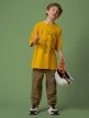 mini: Chłopięcy t-shirt z nadrukiem 4F 4FJRSS26TTSHM3747 - żółty (1)