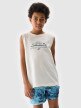 mini: Chłopięcy top tank z nadrukiem 4F 4FJWSS25TSLEM163 - biały (2)