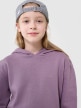 mini: Dziewczęca bluza dresowa nierozpinana z kapturem 4F 4FJRAW24TSWSF1831 - fioletowa (2)