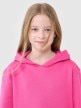 mini: Dziewczęca bluza dresowa nierozpinana z kapturem 4F 4FJRAW24TSWSF1831 - różowa (2)