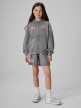 mini: Dziewczęca bluza rozpinana z kapturem 4F 4FJRSS26TSWSF2971 - szara (6)