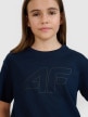 mini: Dziewczęca koszulka oversize z nadrukiem 4F 4FJWMM00TTSHF2333 - granatowa (10)