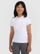  4F JUNIOR Dziewczęca koszulka polo 4F 4FJRAW25TPTSF0740  biała Biały