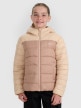  4F JUNIOR Dziewczęca kurtka puchowa pikowana 4F 4FJRAW25TDJAF0771  beżowa Beżowy