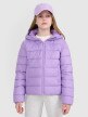  4F JUNIOR Dziewczęca kurtka puchowa pikowana 4F 4FJRAW25TDJAF0816  fioletowa Fioletowy