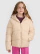 mini: Dziewczęca kurtka puchowa pikowana 4F 4FJRAW25TDJAF0817 - beżowa (1)
