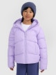  4F JUNIOR Dziewczęca kurtka puchowa pikowana 4F 4FJRAW25TDJAF0825  fioletowa Jasny fiolet