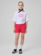 mini: Dziewczęce spodenki dresowe 4F 4FJWSS26TSHOF775 - różowe (1)