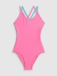  4F JUNIOR Dziewczęcy kostium kąpielowy jednoczęściowy 4F 4FJRSS26USWSF138  różowy Rożowy