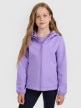  4F JUNIOR Dziewczęcy softshell rozpinany z kapturem 4F 4FJRAW25TSOFF515  fioletowy Fioletowy