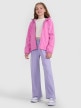 mini: Dziewczęcy softshell rozpinany z kapturem 4F 4FJRAW25TSOFF515 - różowy (6)