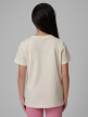 mini: Dziewczęcy t-shirt bez nadruku 4F 4FJRSS26TTSHF3554 - beżowy (6)