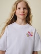 mini: Dziewczęcy t-shirt z nadrukiem 4f 4FJRSS26TTSHF3679 - biały (4)
