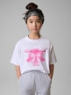 mini: Dziewczęcy t-shirt z nadrukiem 4F 4FJRSS26TTSHF3689 - biały (2)