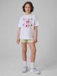 mini: Dziewczęcy t-shirt z nadrukiem 4F 4FJRSS26TTSHF3828 - biały (4)